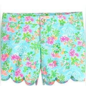 Lilly Pulitzer Floral Print Shorts - Blue, Pink, Green